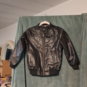 Kids Black Leather Jacket